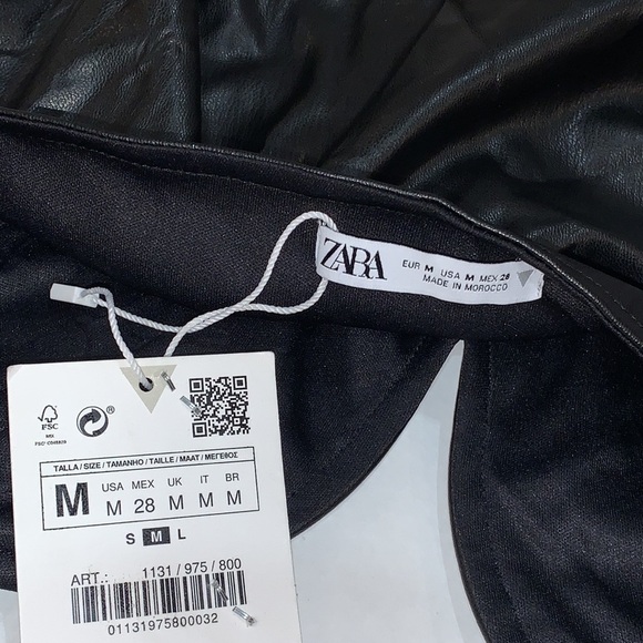 Zara black faux leather crop top size M - Picture 7 of 16